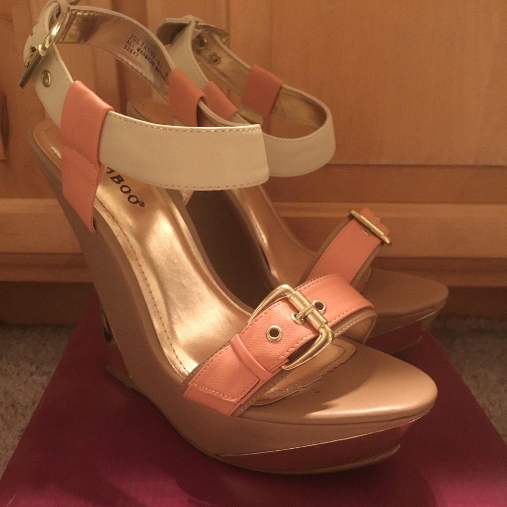 Peach and Nude wedge Sandals